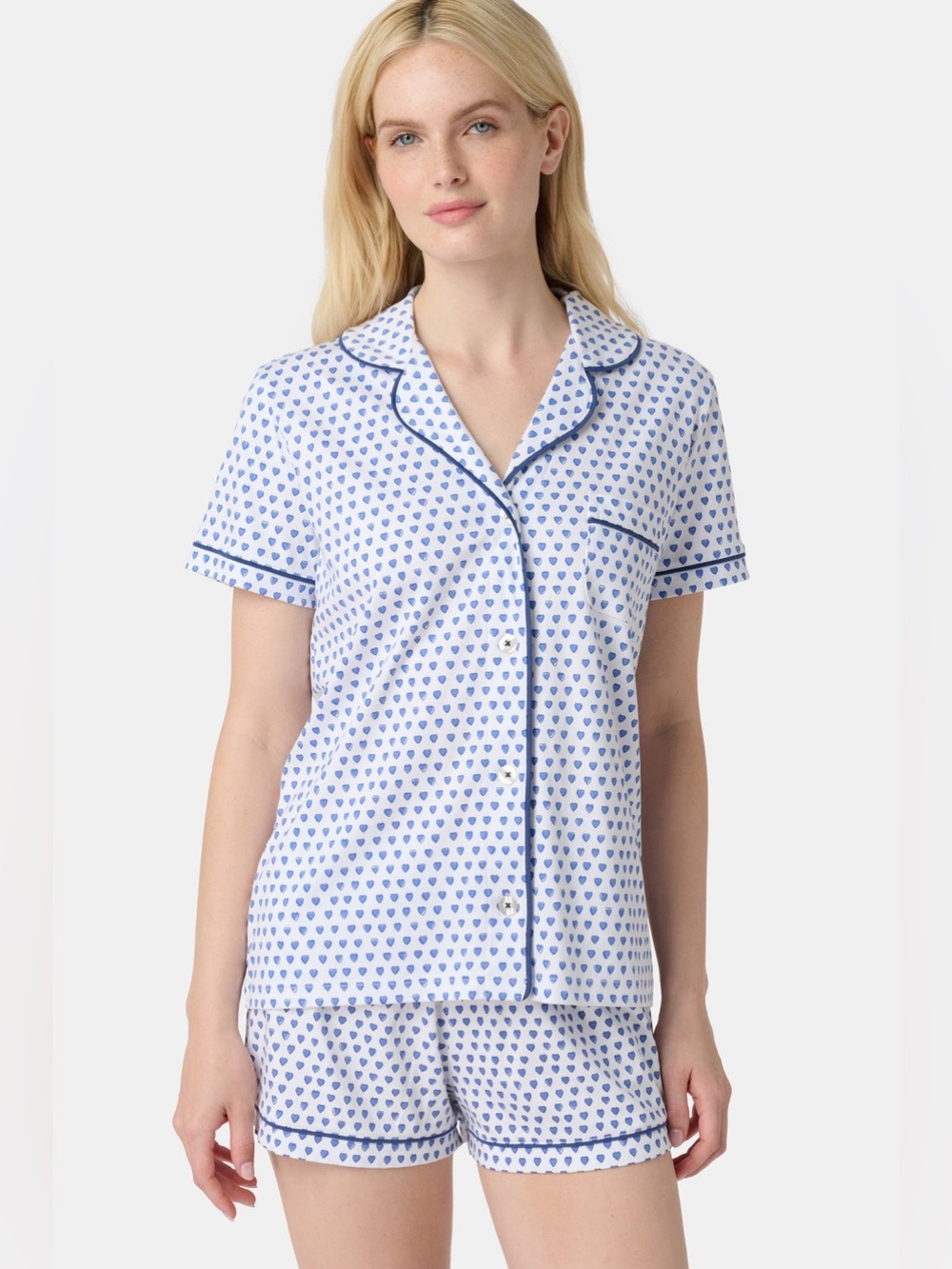 Roller Rabbit Hearts Polo Pajamas Set in Blue